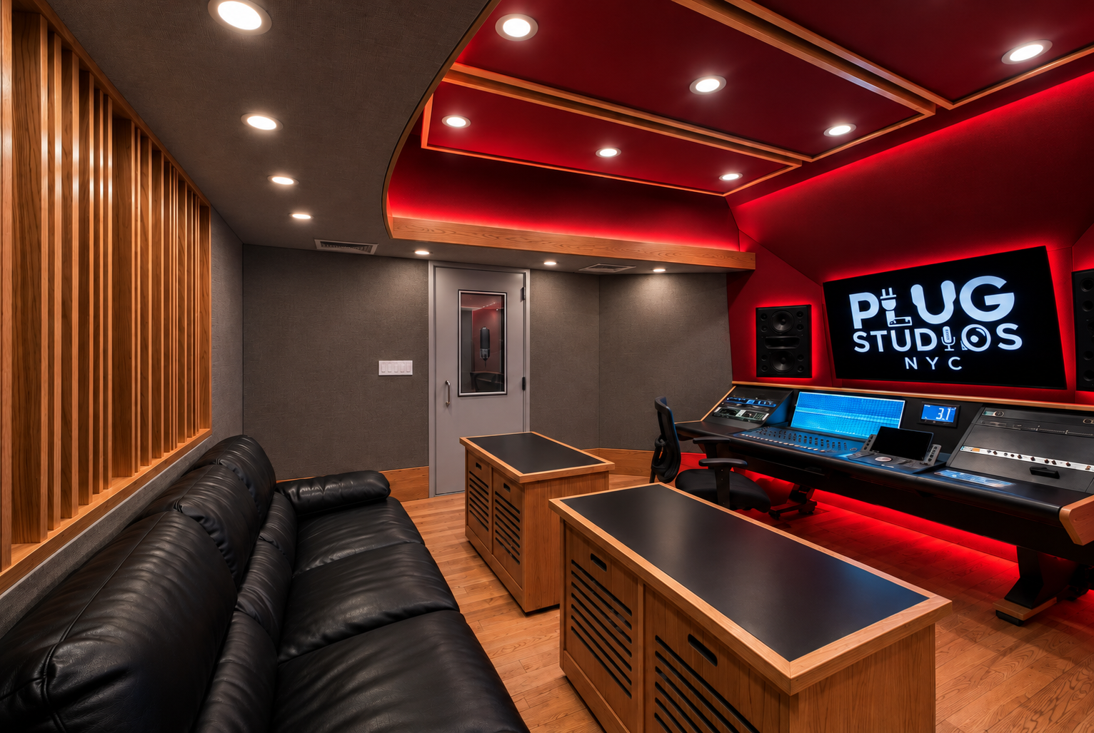 Artist performing live in the Red Room at Plug Studios NYC